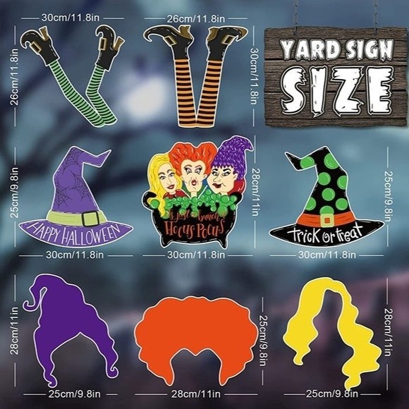 Halloween Witch Yard Sign Hocus Pocus #2 - Picture 4 of 4